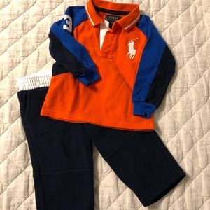 Polo Long Sleeve Shirt & Pants Set - 12mo